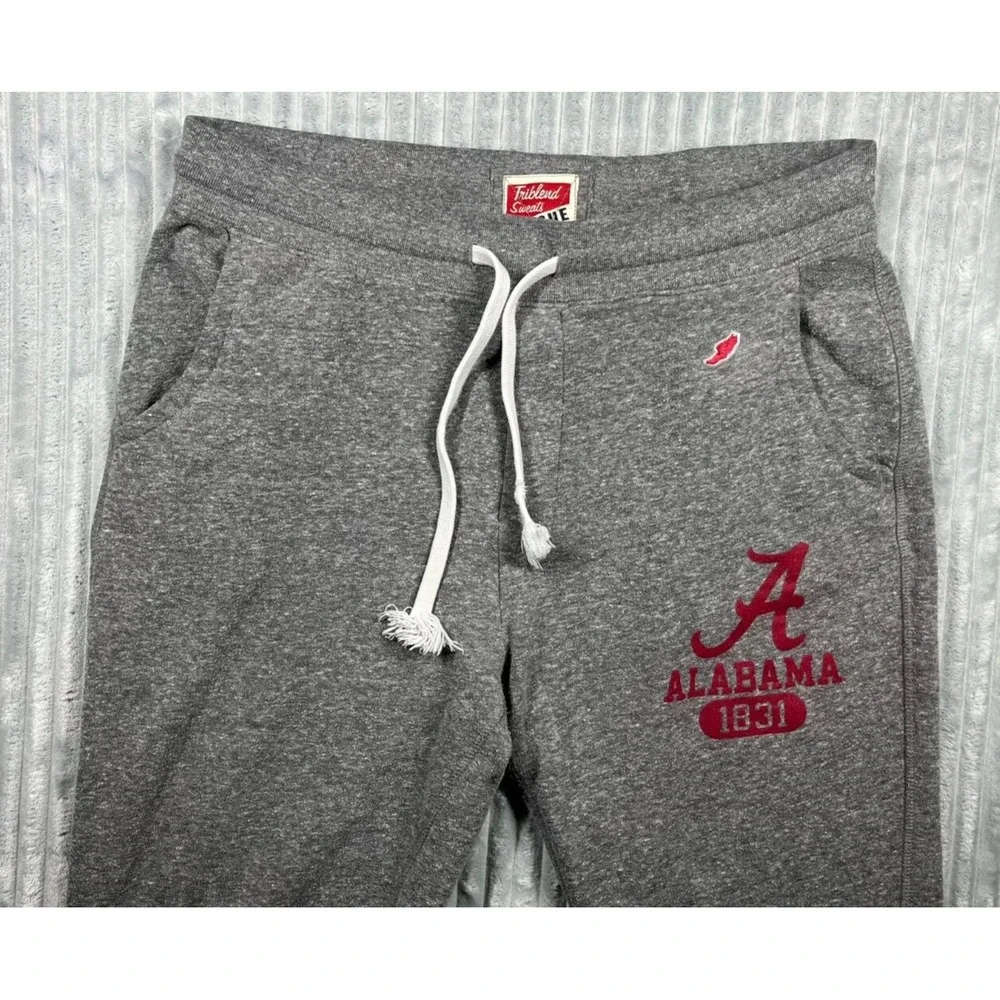 Triblend Sweatpants Men's XL Alabama Crimson‎ Tide Logo Gray Drawstring Pockets